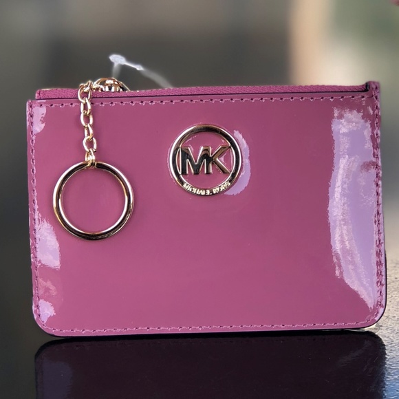 Michael Kors Accessories - Michael Kors Fulton Coin Pouch ID Keychain Tulip
